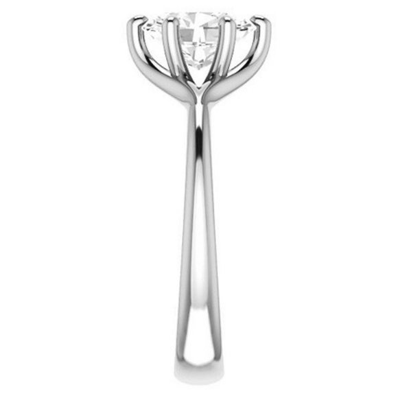 2.0Ct-9x7mm 6 Prong Trellis Oval Solitaire Moissanite Engagement Ring - Picture 4 of 6